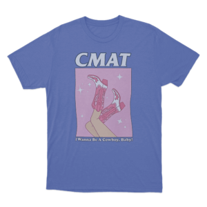 CMAT Cowboy Boots T Shirt Blue